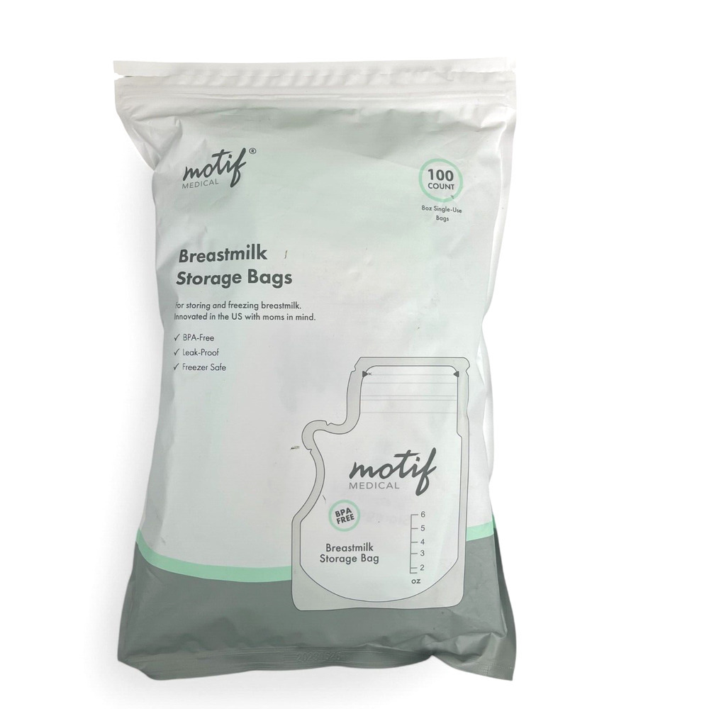 Motif Medical Breast Milk Storage Bags 8oz Single Use Bags 100 count BPA-Free